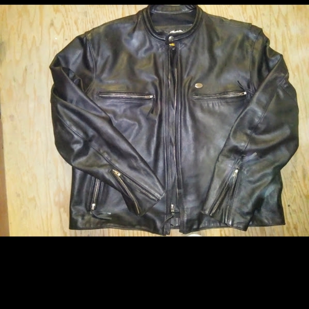 Harley Davidson Black Leather Basic Cafe Racer XXL